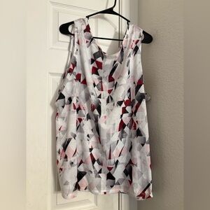 Avenue Red and Black Geometric Tank Top